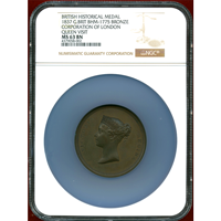 イギリス 1837年 銅メダル ヴィクトリア女王ロンドンシティ訪問記念 NGC MS63BN