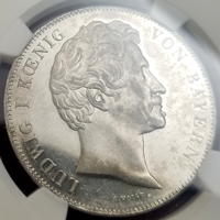 ドイツ バイエルン 1845年 2ターラー 銀貨 二人の皇孫誕生記念 NGC MS62PL