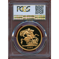 イギリス 1980年 5ポンド 金貨 エリザベス2世 PCGS PR69DCAM