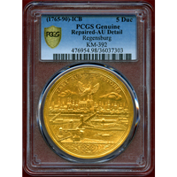 ドイツ レーゲンスブルク (1765-90)ICB 5ダカット 金貨 都市景観 AU Detail