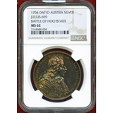 【SOLD】オーストリア 1704-Dated 銀メダル ヘーホシュテットの戦い NGC MS62