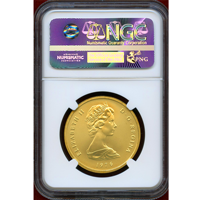 タークスカイコス 1976年 100クラウン 金貨 ヴィクトリア4肖像 NGC MS69