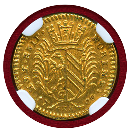 【SOLD】ドイツ ニュルンベルク 1700GFN 1/4 ラムダカット 金貨 神の子羊 MS62
