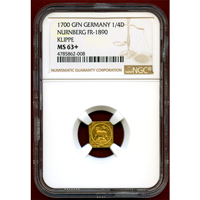 【SOLD】ドイツ ニュルンベルク 1700GFN 1/4ラムダカット クリッペ NGC MS63+