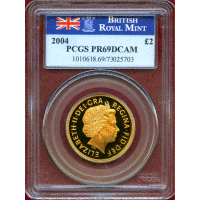 イギリス 2004年 2ポンド 金貨 エリザベス2世 PCGS PR69DCAM