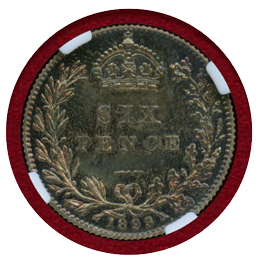 イギリス 1893年 6ペンス 銀貨 ヴィクトリア オールドヘッド NGC PF65