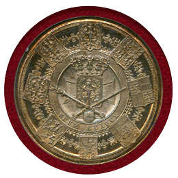 【SOLD】ドイツ プロイセン 1840年 銀メダル ヴィルヘルム4世戴冠記念 NGC MS63