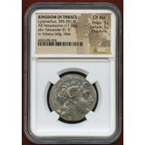 【SOLD】トラキア 305-281BC 4ドラクマ銀貨 アレキサンダー大王 アモンの角 Ch AU