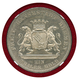ドイツ ブレーメン 1871 ターラー銀貨 普仏戦争勝利記念 NGC MS64