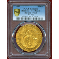 ドイツ バイエルン 1640年 5ダカット金貨 マキシミリアン1世 都市景観 AU Details