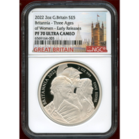 【期間限定】イギリス 2022年 5ポンド(2oz) 銀貨 ブリタニア 特別版 PF70UC ER
