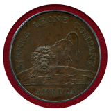 シエラレオネ 1791年 1ペニー 銅貨 ライオン PCGS PR64BN