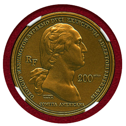 フランス 2021年 200E 金貨 アメリカ独立の歴史 ボストン包囲戦 MS70 ER