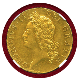 イギリス 1741年 5ギニー 金貨 ジョージ2世 ヤングヘッド NGC AU50