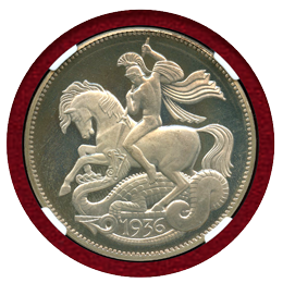 【SOLD】イギリス (1936年) ファンタジー クラウン 銀貨 エドワード8世 PF66CAM