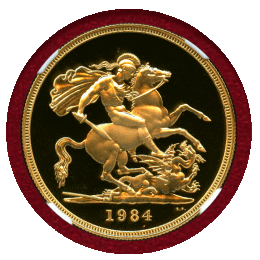 イギリス 1984年 5ポンド 金貨 エリザベス2世 NGC PF70UC