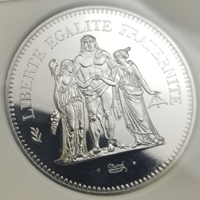 フランス 1980年 50フラン プラチナ貨 ピエフォー ヘラクレス NGC PF68CAMEO