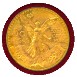 メキシコ 1929年 50ペソ 金貨 勝利の女神 PCGS MS64