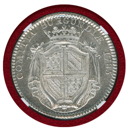 フランス 1758年 ブルゴーニュ 銀打ち ジェトン ルイ16世 NGC MS64