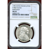 フランス 1758年 ブルゴーニュ 銀打ち ジェトン ルイ16世 NGC MS64