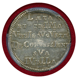 【SOLD】ドイツ アウグスブルク 1730年 ダカットパターン銀貨 都市景観 PCGS SP63