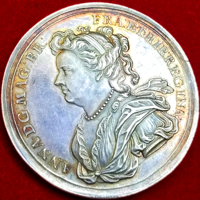 【SOLD】イギリス 1703年 銀メダル アン女王 都市占領記念 NGC MS63