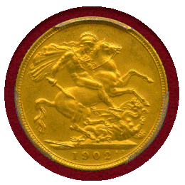【SOLD】イギリス 1902年 ソブリン 金貨 エドワード7世 PCGS PR58 Matte