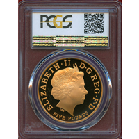 イギリス 2013年 5ポンド 金貨 ジョージ王子洗礼 PCGS PR69DCAM