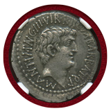 【SOLD】帝政ローマ 41BC デナリウス銀貨 マルクス・アントニウスとオクタヴィア XF