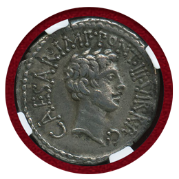 【SOLD】帝政ローマ 41BC デナリウス銀貨 マルクス・アントニウスとオクタヴィア XF