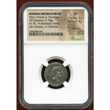 【SOLD】帝政ローマ 41BC デナリウス銀貨 マルクス・アントニウスとオクタヴィア XF