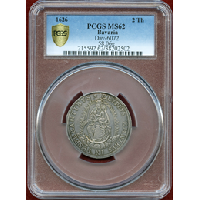 【SOLD】ドイツ バイエルン 1626年 2ターラー銀貨 聖母マリア PCGS MS62