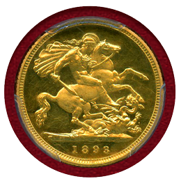 イギリス 1893年 1/2ソブリン 金貨 ヴィクトリア オールドヘッド PCGS PR63DCAM