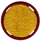 【SOLD】フランス (1364-80) フランカピエ 金貨 シャルル5世 NGC MS65