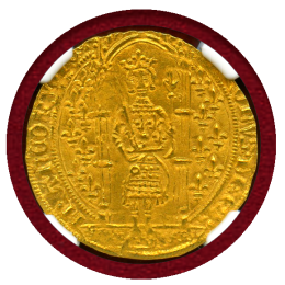【SOLD】フランス (1364-80) フランカピエ 金貨 シャルル5世 NGC MS65