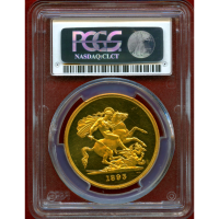 イギリス 1893年 5ポンド 金貨 ヴィクトリア オールドヘッド PR62DCAM
