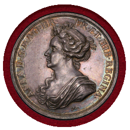 【SOLD】イギリス 1704年 銀メダル アン女王 勝利記念 PCGS SP63