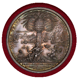 【SOLD】イギリス 1704年 銀メダル アン女王 勝利記念 PCGS SP63