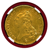 フランス 1786A 2ルイドール 金貨 ルイ16世 NGC MS61