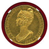 ポルトガル 1833年 ペカ(7500レイス)金貨 マリア2世 NGC MS62+