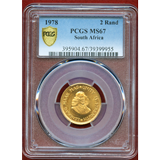 南アフリカ 1978年 2ランド金貨 ヤン・ファン・リーベック PCGS MS67