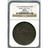 【SOLD】スイス バーゼル 1756年 ターラー 銀貨 都市景観 NGC AU55