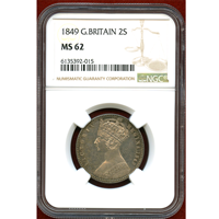 イギリス 1849年 銀貨 ヴィクトリア ゴッドレスフローリン NGC MS62