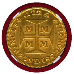 ブラジル 1726M 20000レイス 金貨 ジョアン5世 NGC MS63+