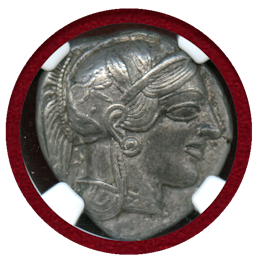 【SOLD】古代ギリシャ アッティカ アテネ 460-440BC 4ドラクマ 銀貨 NGC AU