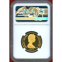 ケイマン諸島 1977年 50ドル 金貨 エリザベス1世 NGC PF69UC