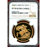 【SOLD】イギリス 2000年 5ポンド 金貨 エリザベス2世 NGC PF70UC