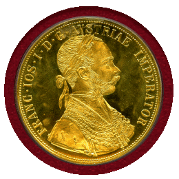 【SOLD】オーストリア (1915) 4D フランツヨーゼフ1世 リストライク PR67DCAM