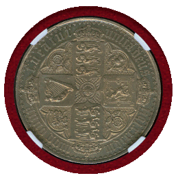 イギリス 1847年 銀貨 ゴシッククラウン ヴィクトリア UNDECIMO NGC PF58