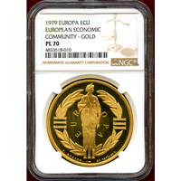 【SOLD】ヨーロッパ 1979年 エキュ 金貨 欧州経済共同体 NGC PL70